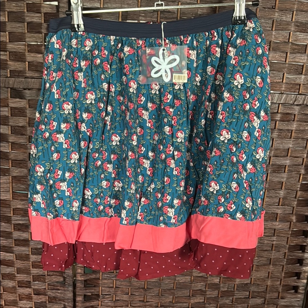 Matilda Jane 435 girls 14 Floral Blue and Red Skirt nwt